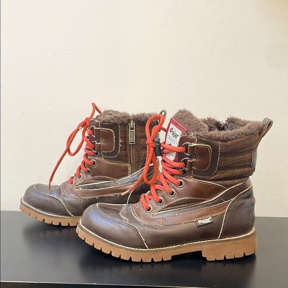 Pajar Canada kids winter boots 4.5 brown waterproof seam-sealed Tex-membrane - Picture 1 of 13